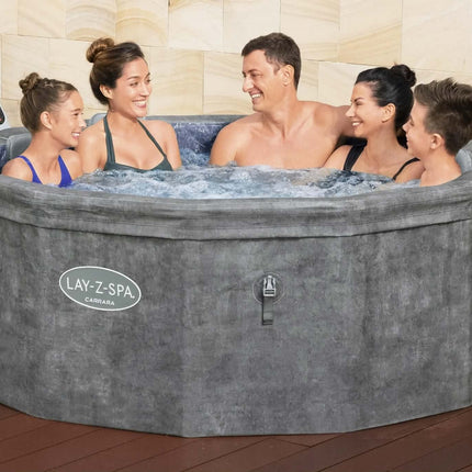 New Arrival Outdoor 4-6 Person 1.70m X 65cm Jacuzzi Round Grey Carrara Foam Wave Inflatable Hot Tub SPA