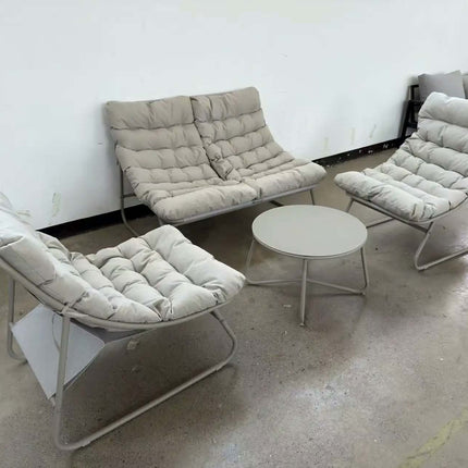 Durable Outdoor Conversation Sofa Set Modern Metal Garden Patio Furniture & Comfortable Recliner