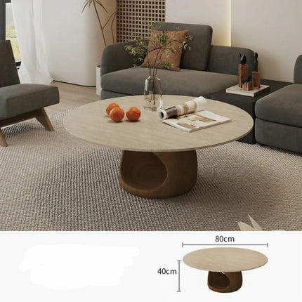 Made of concrete Durable Modern Simple Solid Wood Coffee Tea Table Cave Stone Rock Plate Design For Home apartment Homestay Living Room Furniture