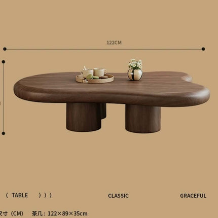 Modern wooden coffee table for living room retro coffee table small-sized low table wabi-sabi style