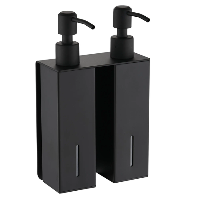 OEM Modern Stainless Steel 500ml Liquid Soap Dispenser Wall-Mounted Shower Shampoo Gel Dispenser Bathroom Accessories Metal Cup