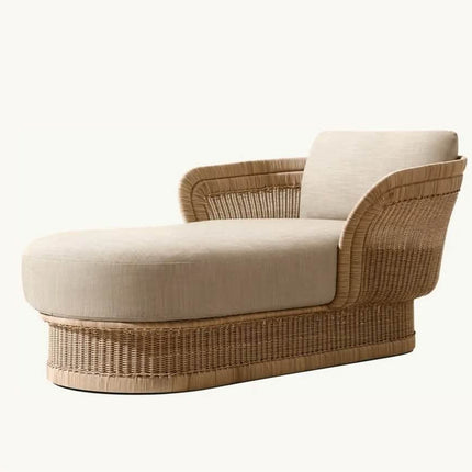 Modern Luxury All Weather Patio Garden Hotel Beach Pool Sofa Set Ratan Sunbed Outdoor Hand Woven Furniture Wicker Chaise