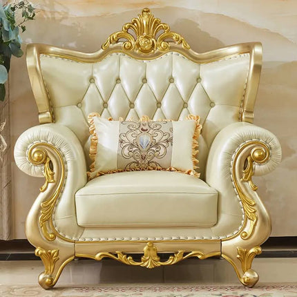 European Design Modern Luxury Style Royal Genuine Leather Sofa Couches Set Single 2 3 Seater Living Room Live Sofas Furniture