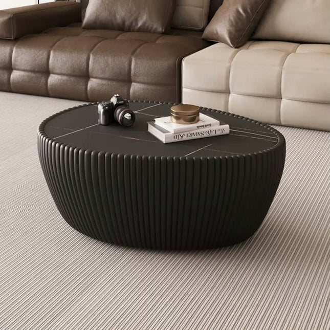 Made of FiberGlass Modern Wood & Marble Top Groose Egg Shape Orange Coffee Table For Living Room Home Furniture