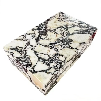 Luxury marble cube coffee table calacatta Viola stone living room furniture low center table for modern villa and hotel decor