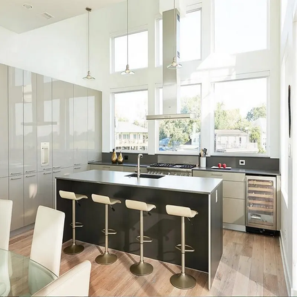Fully Custom-Made Top Quality Personalized Yellow Lacquered Kitchen Cabinet Bright Color