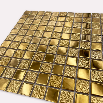 30×30 Gold Mosaic Tile Square Shiny Ceramic Mosaic Tile