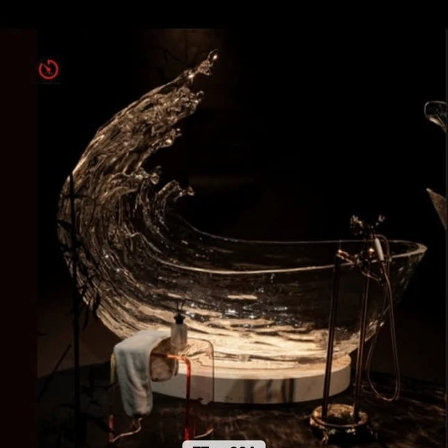 Fish Shape Personality Creative Outdoor Platinum Crystal Transparent Adult Bathtub For Hotel