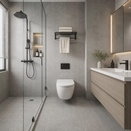 3D Cement Wall Tiles 30x30 Ceramic Floor Tile for Interior For Bathroom Kitchen Garage Balcony Hotel-Accent Tiles
