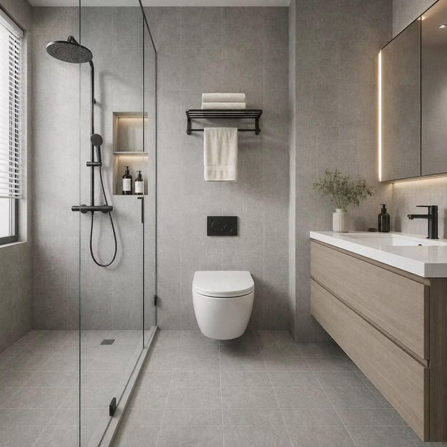 3D Cement Wall Tiles 30x30 Ceramic Floor Tile for Interior For Bathroom Kitchen Garage Balcony Hotel-Accent Tiles