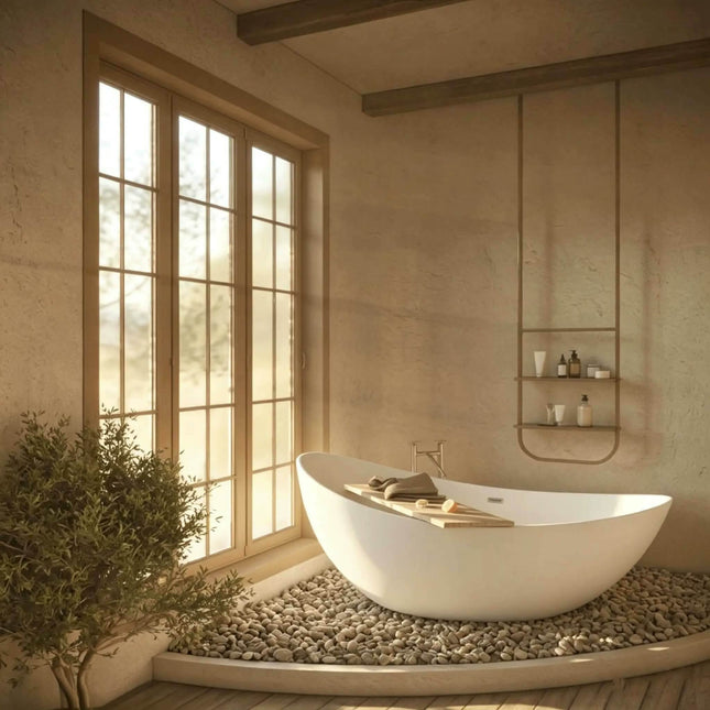 Acrylic Bathtub Integrated Automatic Drainage System Acrylic Bathtub for Modern Apartment Complexes