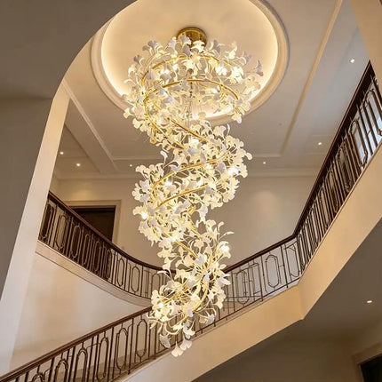 High Ceiling Chandelier High Quality Crystal Chandelier Living Room Hanging Lamp Decor Luxury Modern Stairs Pendant Light