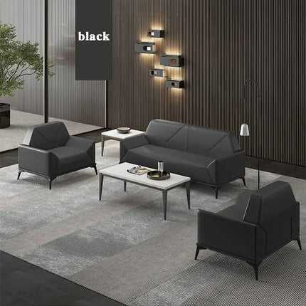 Modern Minimalist Comfortable Leather Modular Three Seat Office Sofa Commercial Hotel Apartment Living Room Home Office Dining