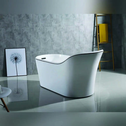 Exclusive White Glossy EVA Freestanding Bathtub Modern Bathroom Luxury Soaking Tub by Jabon Bagno OEM Supplier Factory Price