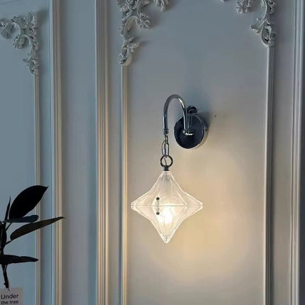 French Bauhaus Star Wall Lamp Entrance Bedroom Bedside Corridor Middle Ancient Glass Luxury Designer Light