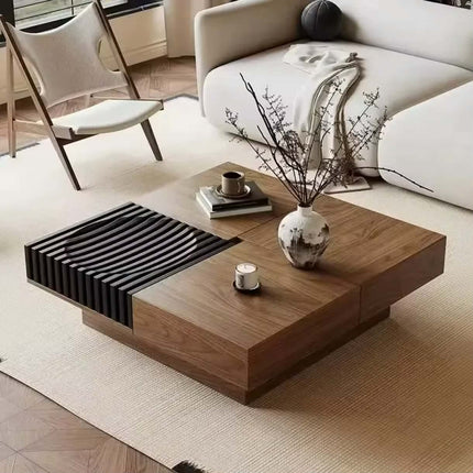 Minimalist wooden coffee table wood center table for apartment hotel project furniture