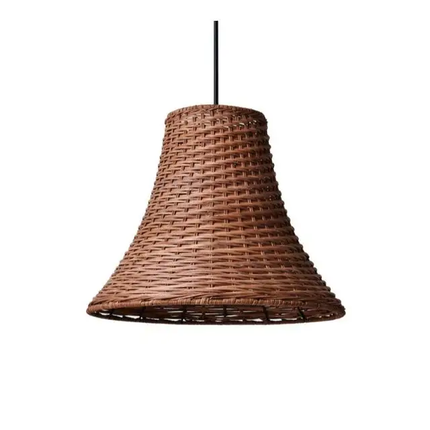 Customizable Modern Design Rattan Pendant Light with Elegant Sweeping Curve for Hotels Resorts Villas