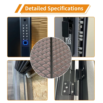 Modern Aluminum Security Steel Door With Smart Lock Exterior Front Entry Exterior Design Pivot Front Door
