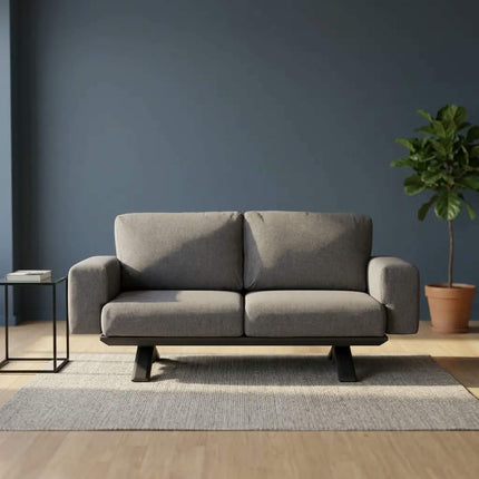 Modern Three Seat Reclining Sofa PU Leather Upholstered Foam Filled Square Straight Arm Tight Back Metal Legs Living Room