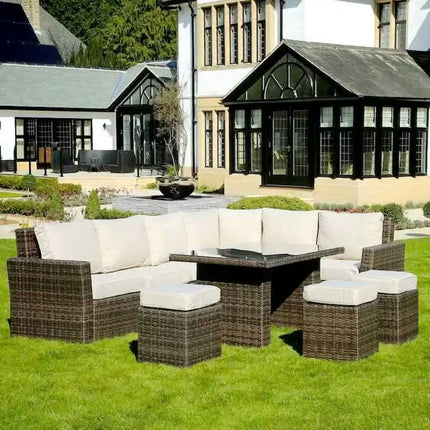 Modern Minimalist PE Rattan Sofa Waterproof Sun-Resistant Aluminum Frame For Indoor Outdoor Use