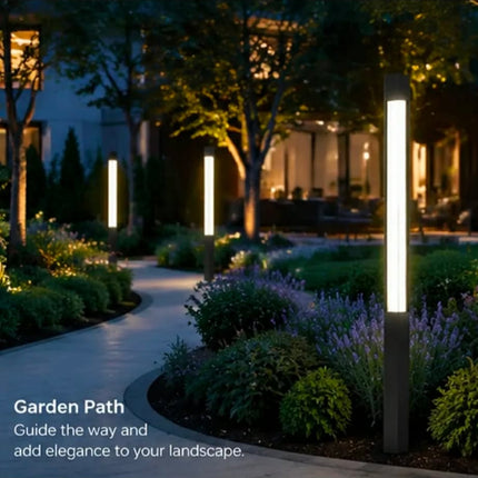 Modern Style Aluminum LED Bollard Light For Villa Courtyard IP65 Waterproof Garden Lamp Pole With Electric Power Supply