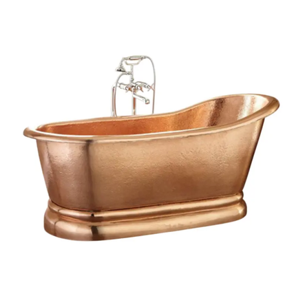 Trendy Metal Outdoor & Indoor Bathtub Copper Metal Freestanding Bathtub For Luxury Bathroom Decorative