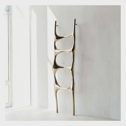 304 Stainless Steel Wall Mounted Heated Towel Rail Gold Design for Bathroom