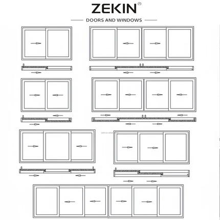Aluminum Alloy Windows House Exterior Aluminum Sliding Window Soundproof Double Tempered Glazed Thermal Break Windows