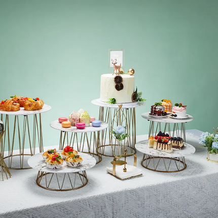 Modern Design Stainless Steel Hotel Buffet Dessert Cake Combination Stand Risers Restaurant Wedding Banquet Food Display Rack