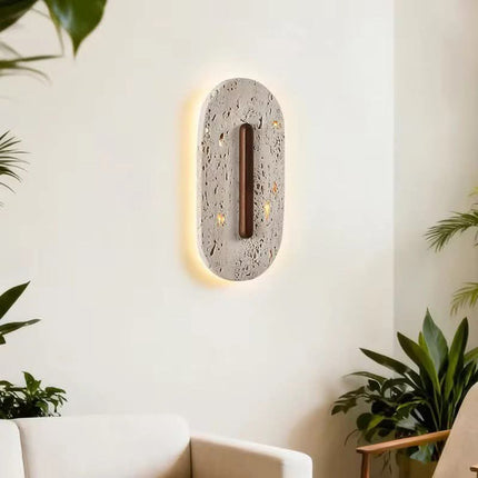 Medieval Bedroom Headboard Natural Cave Stone Song Aesthetics Wabi Sabi Staircase Hallway Foyer Living Room Background Wall Lamp