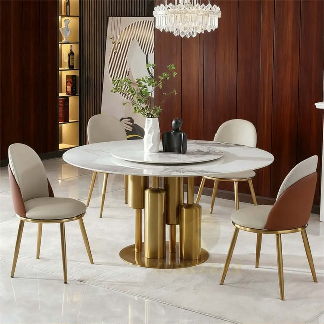 Xuanzhen Dining Room Furniture Nordic Modern Round Dining Table Set 6 Seater Luxury Marble Dining Tables Dining Table For Sale