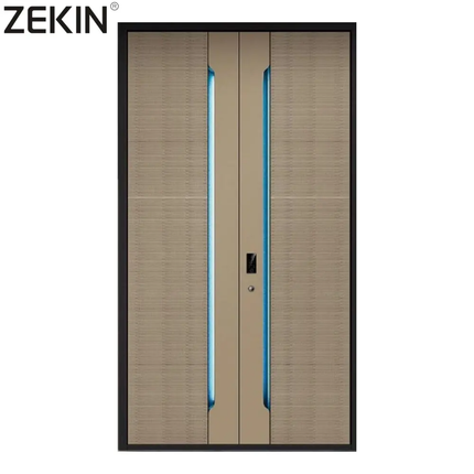 ZEKIN Modern Custom Design Villa Apartment Luxury Entrance Exterior Pivot Door Aluminum With Smart Lock Security Entry Door