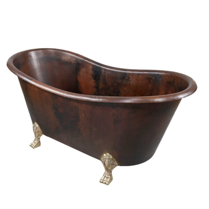 Trendy Metal Outdoor & Indoor Bathtub Copper Metal Freestanding Bathtub For Luxury Bathroom Decorative
