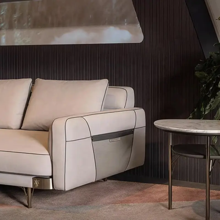 Italian Luxury Single Swivel Sofa Modern Simple Design Solid Wood Base Fabric Eco-Friendly Durable