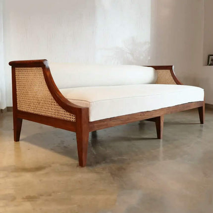 Modern Luxury Solid Wood Extendable Customized Rattan Three Seater Sofa Set for Living Room Kitchen School Basement Villa Use