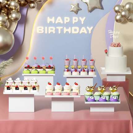 White Desert Table Acrylic Display Stand Outdoor Party Birthday Cake Stand Fruit Tray Storage Rack Manufacturer
