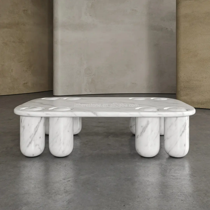 Rosso levanto marble coffee table Italian vintage style natural Stone table for living room