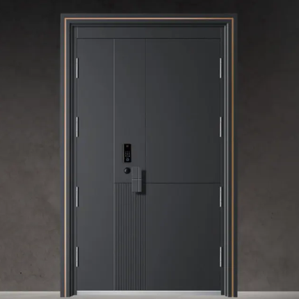 Customized Aluminum Front Entry Door Smart Face Recognition Exterior Pivot Door Anti-Theft Heat Insulation Waterproof Villa
