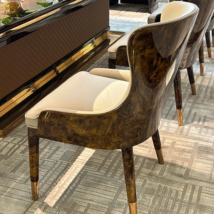 Nordic Luxury Modern 10-Seater Rectangular Dining Table – Wood Veneer Top with Metal Base, Perfect for Mansions and Villas