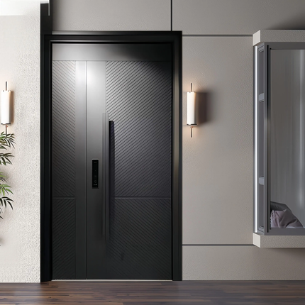 Luxury Villa Entrance Anti-Theft Front Door Aluminum Front Exterior Door Modern Pivot Armored Door Residential