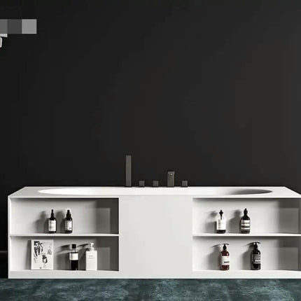 Custom Size Bathtub Luxury Bathroom Freestanding Artificial Marble Stone Acrylic Resin Solid Surface Bath Tub Bathtub