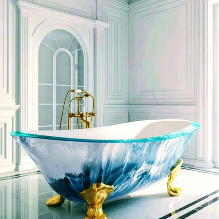 Sophisticated Metal Double European Bathtub With Modern Design Irregular Shape Durable Construction for Romantic Retreats Lid