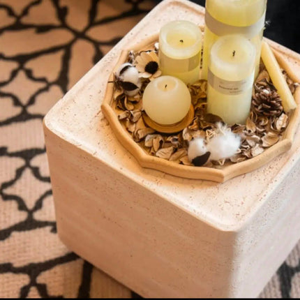 Wabi-Sabi Style Travertine Coffee Table Side Table for Dining Room Living Room & Villa
