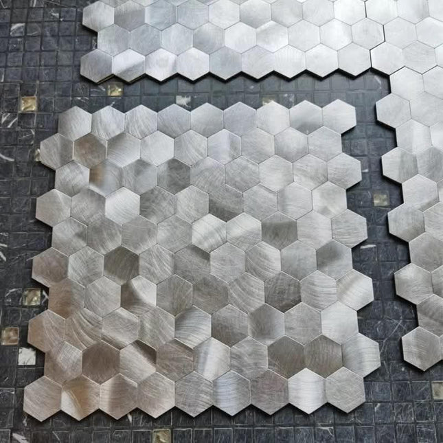 Hotel Bathroom 30x30mm Metal Stainless Steel Backsplash Aluminum Mosaic Tile