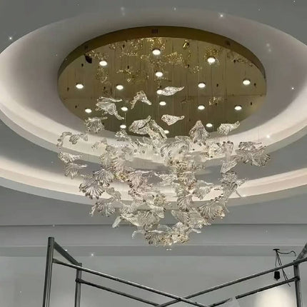Customized Glass Led Pendant Light Modern Luxury Art Design For Banquet Hall Villa Reception Desk Hotel Lobby Shopping Mall