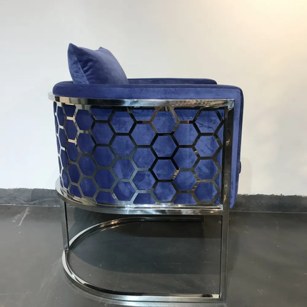 Premium Blue Series Royal Velvet Luxury Chair Superior Quality Modern Design