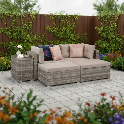 Handmade Modern Rattan Sectional Sofa Set with Corner Sofa and Footrest Eco-Friendly Outdoor Garden Furniture
