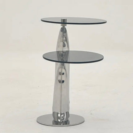 Modern Chic Durable Classic Personalized Side Table With Stainless Steel Frame Tempered Glass For Living Room Furniture
