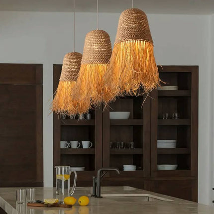 Japanese Vintage Art Chandelier for Living Room Thai Style Homestay Bedroom Hot Pot Restaurant Pendant Lights 3500K Warm White