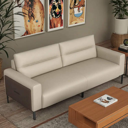 Modern Nordic Leather Office Sofa Set Modular European Style Workshops Home Commercial Reception Sofa